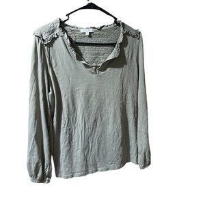 Angels Long Sleeve Ruffled Blouse